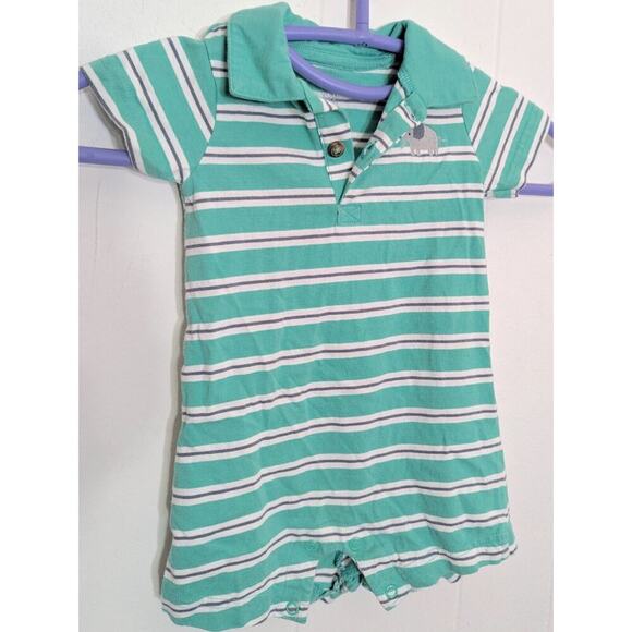 BUNDLE ONLY Carters Just One You Baby Boy Size 9M 9 Month‎ Romper Polo Striped - Picture 1 of 4
